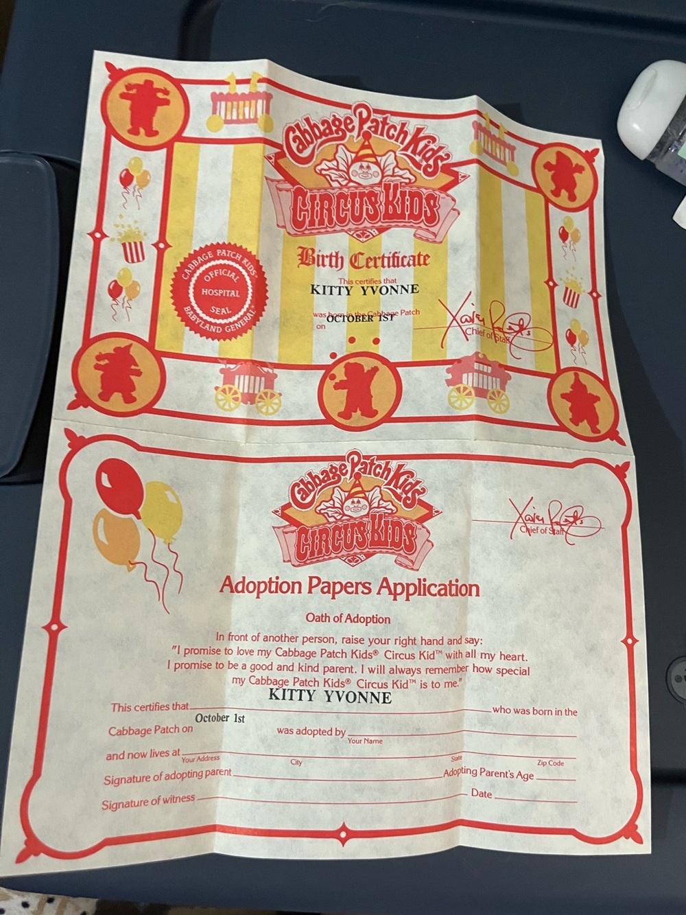 Cabbage Patch Kids Circus Kids (1986) - Kitty Yvonne w/ Cuddly Crinkles Card - Picture 7 of 12